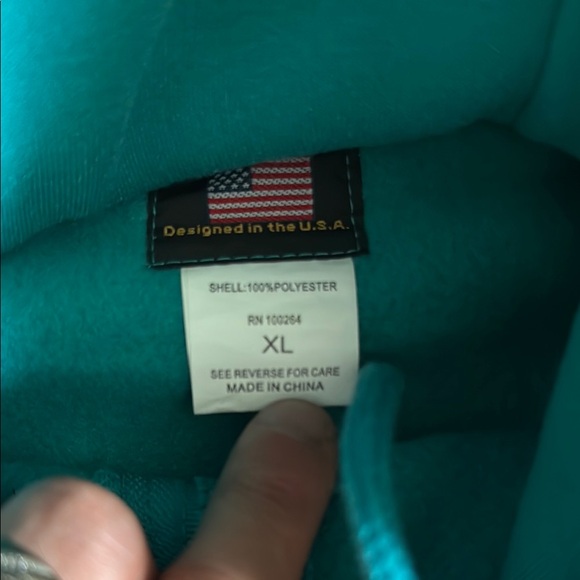 Skunk Train Teal Hoodie - Picture 2 of 2